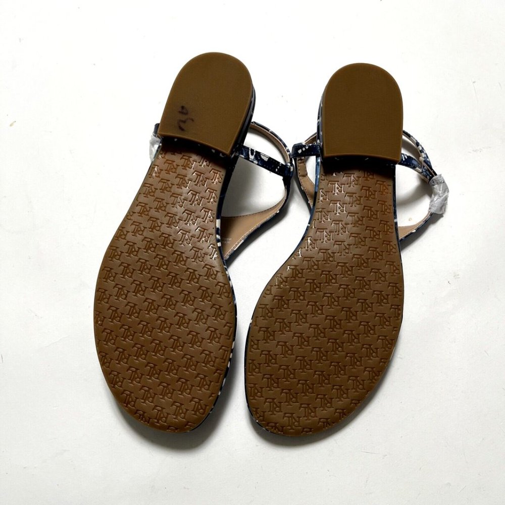Ralph Lauren Ellington Blue Floral Thong Sandals Women's Size 9 NWOB Summer - Picture 7 of 9